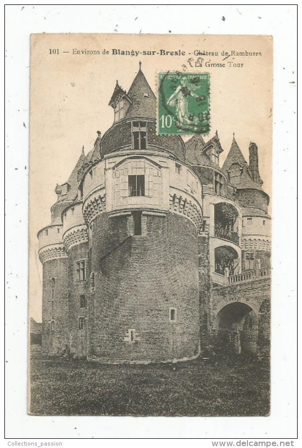 Cp , 76 , Environs De BLANGY SUR BRESLE , Château De RAMBURES , Grosse Tour , Voyagée , Ed : Catala - Blangy-sur-Bresle