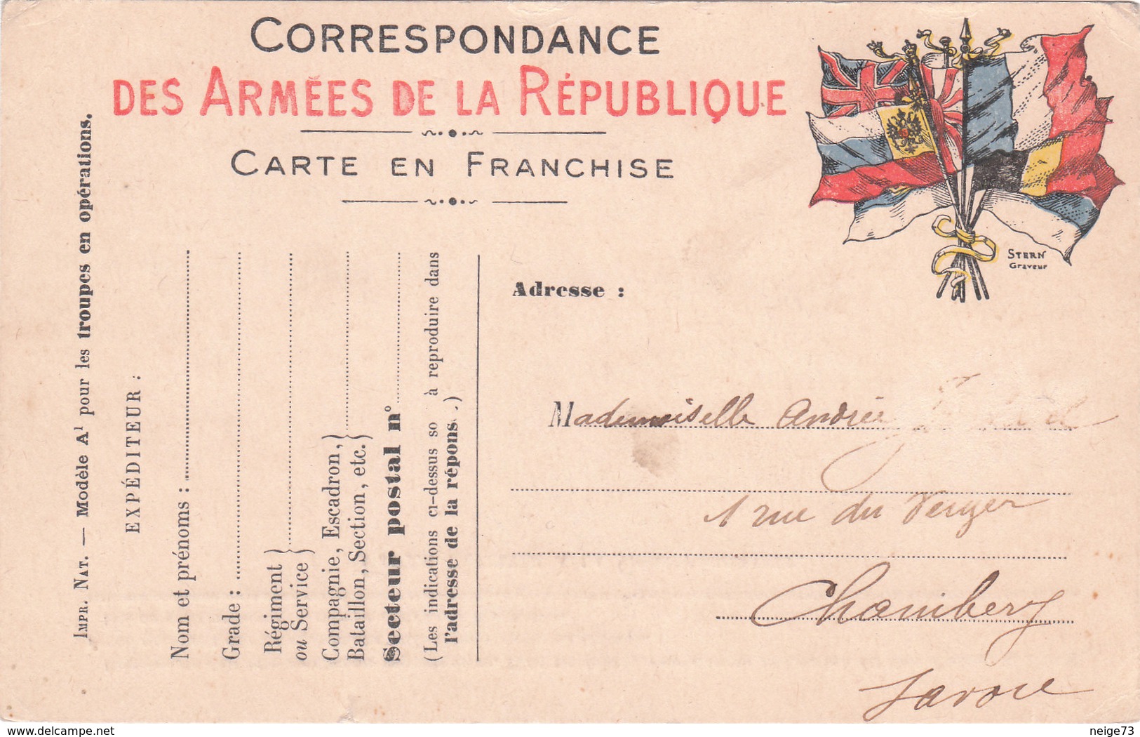 Carte Postale Ancienne - Franchise Militaire - Guerre De 14-18 - Guerre 1914-18