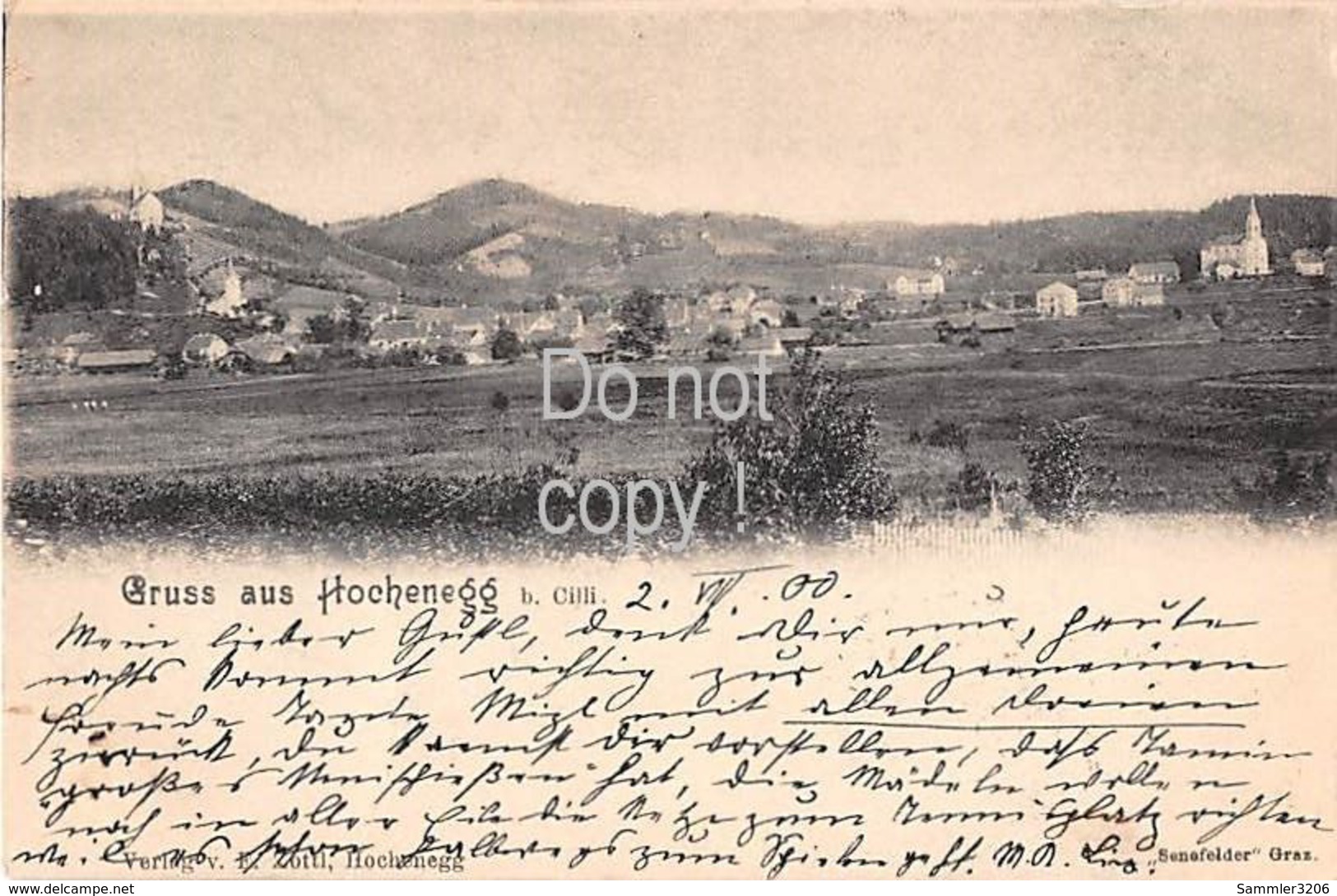 Gruss Aus Hochenegg Bei Cilli Vojnik  Gesamtansicht 1900 - Slowenien