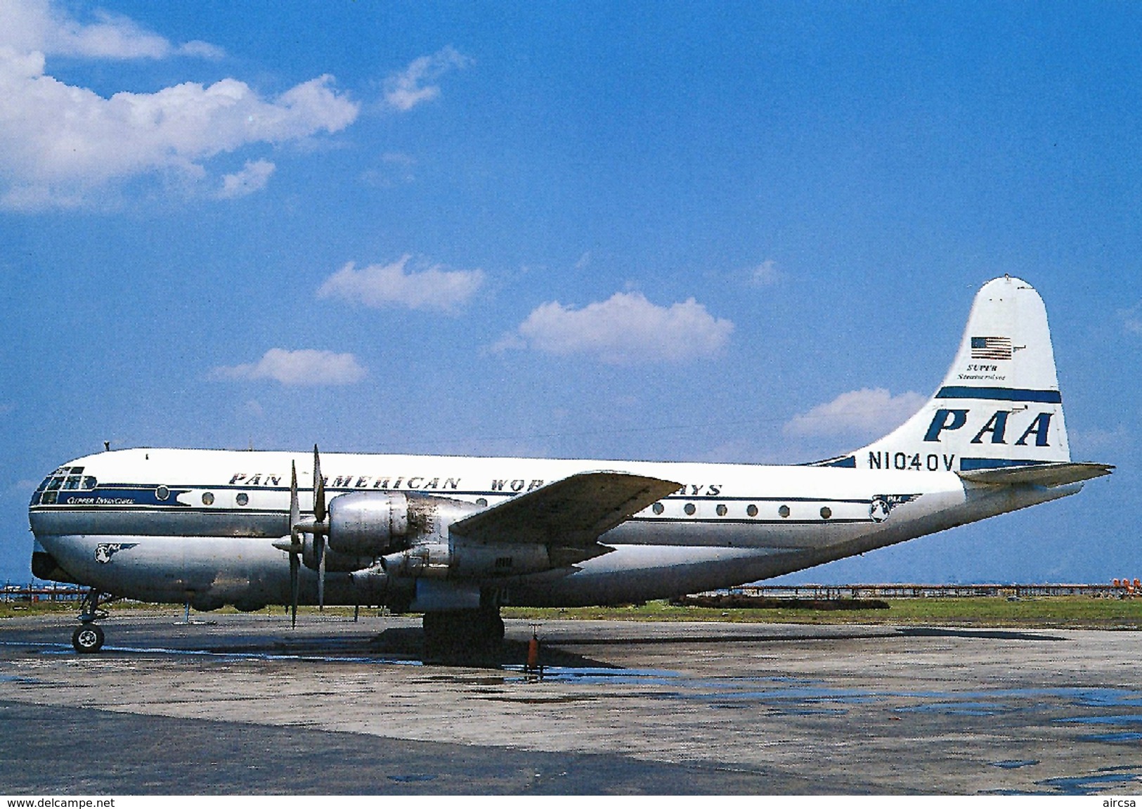 Aviation Postcard-658-PAA-Pan American Boeing 377 N1040V - 1946-....: Moderne