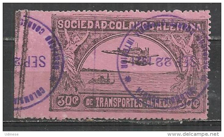 COLOMBIAN-GERMAN AIR TRANSPORT SOCIETY - SCADTA 1922 - 30 CENT. - USED OBLITERE GESTEMPELT USADO - VERY RARE! - Colombia