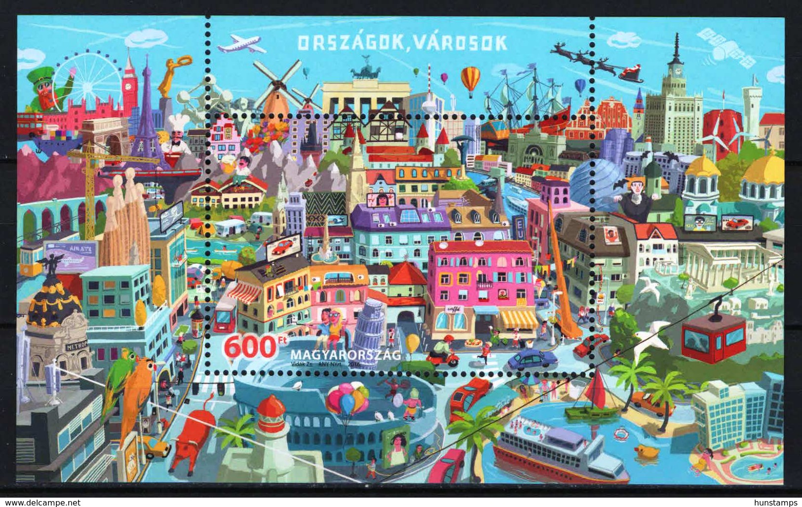 Hungary 2016. Counties, Cities Sheet With Animals, Transport Cars, Ships, Aviation, Birds, Etc. MNH (**) - Nuovi