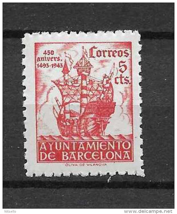 EN CLASIF.   ///   BARCELONA 1943  EDIFIL Nº: 49 **MNH     AYUNTAMIENTO DE BARCELONA - Barcellona