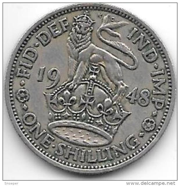 Great Britain 1 Shilling 1948  Km 863   Vf+ - I. 1 Shilling