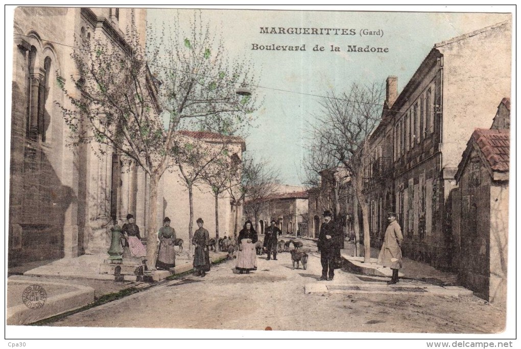 CPA GARD..MARGUERITTES.BOULEVARD DE LA MADONE - Autres & Non Classés