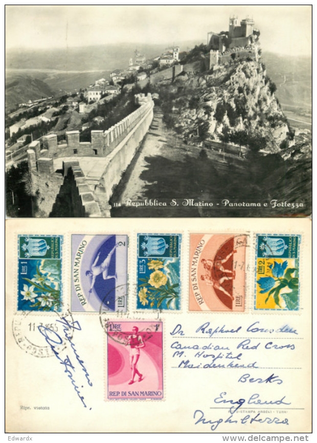 San Marino, Italy RP Postcard Posted 1955 SAN MARINO Stamp - San Marino