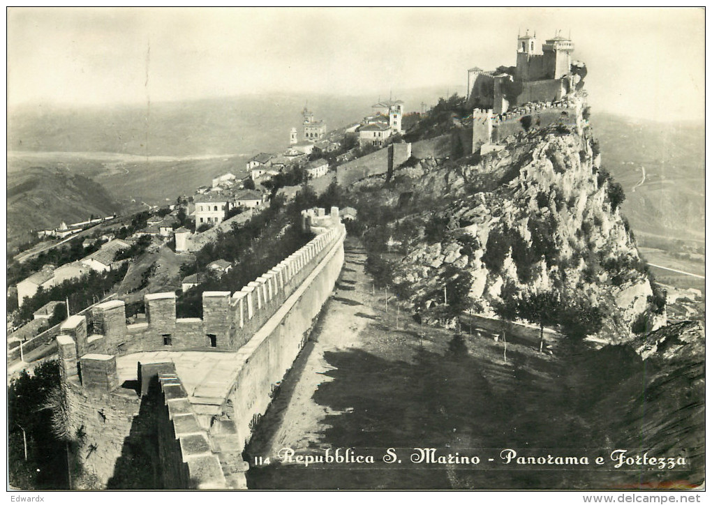 San Marino, Italy RP Postcard Posted 1955 SAN MARINO Stamp - San Marino