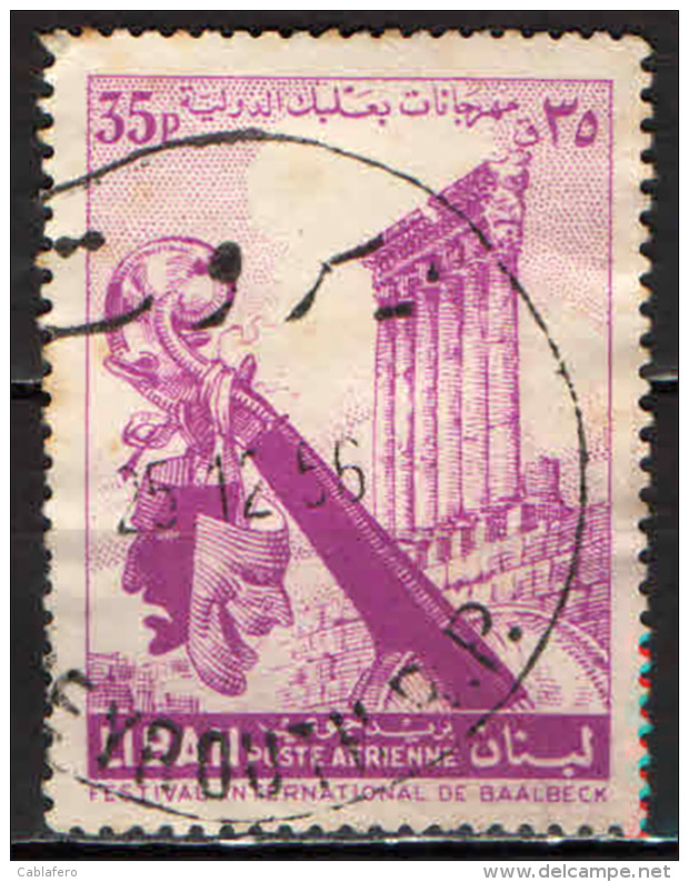 LIBANO - 1956 - BAALBEK: TEMPIO DEL SOLE - COLONNATO - USATO - Libano