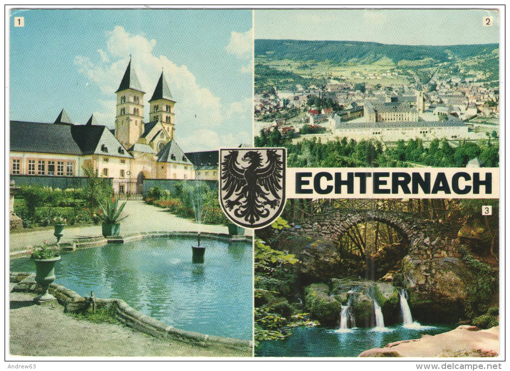 LUSSEMBURGO - LUXEMBOURG - 19?? - Missed Stamp + Flamme Echternach Pour Vos Vacances - Echternach - Multivues - Viagg... - Echternach