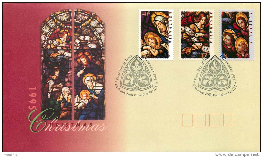 1995   Christmas Issue Stained Glass - FDC