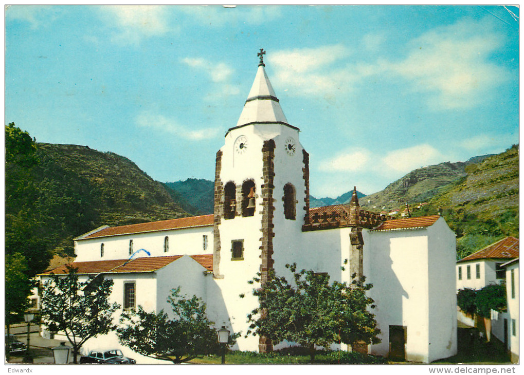 Santa Cruz Church,  Madeira, Portugal Postcard Posted 1973 Stamp - Madeira