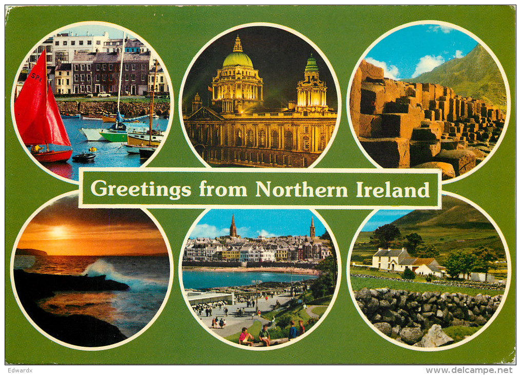 Multiview, Northern Ireland Postcard Posted 1970s Stamp - Other & Unclassified