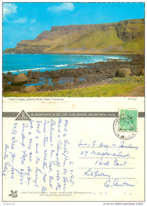 Giant's Causeway, Northern Ireland Postcard Posted 1982 Stamp - Andere & Zonder Classificatie