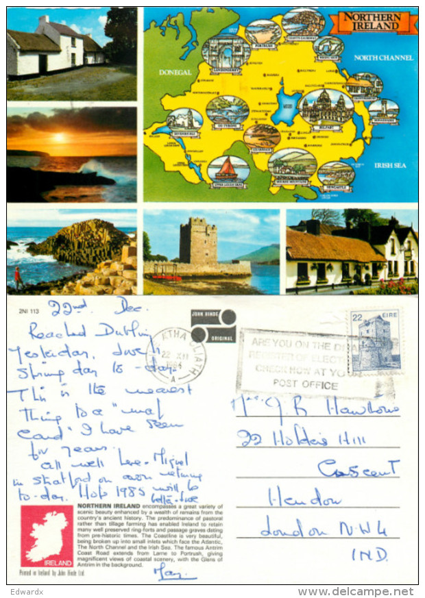 Multiview, Northern Ireland Postcard Posted 1984 Stamp - Autres & Non Classés