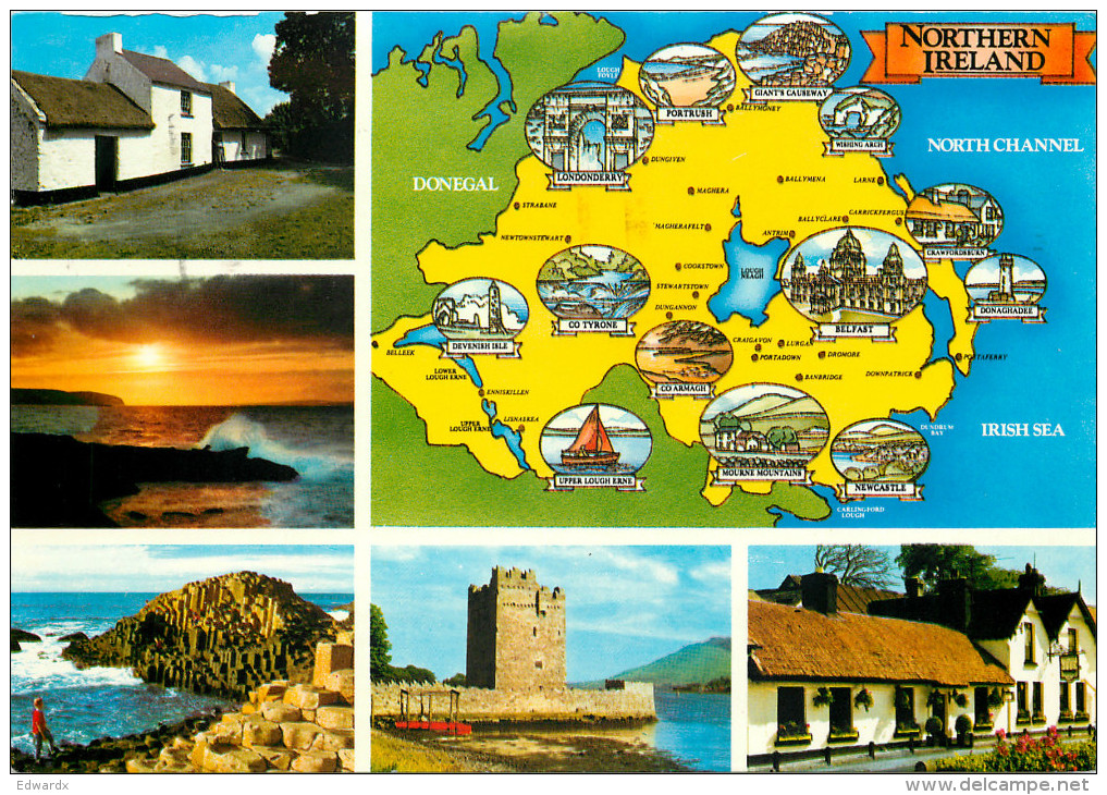 Multiview, Northern Ireland Postcard Posted 1984 Stamp - Autres & Non Classés