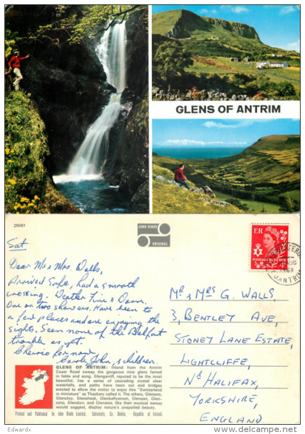 Glens Of Antrim, Northern Ireland Postcard Posted 1969 Stamp - Autres & Non Classés