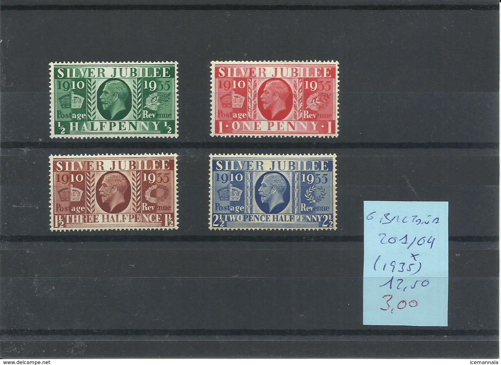 GRAN BRETAÑA YVERT  201/04    MH  * - Unused Stamps
