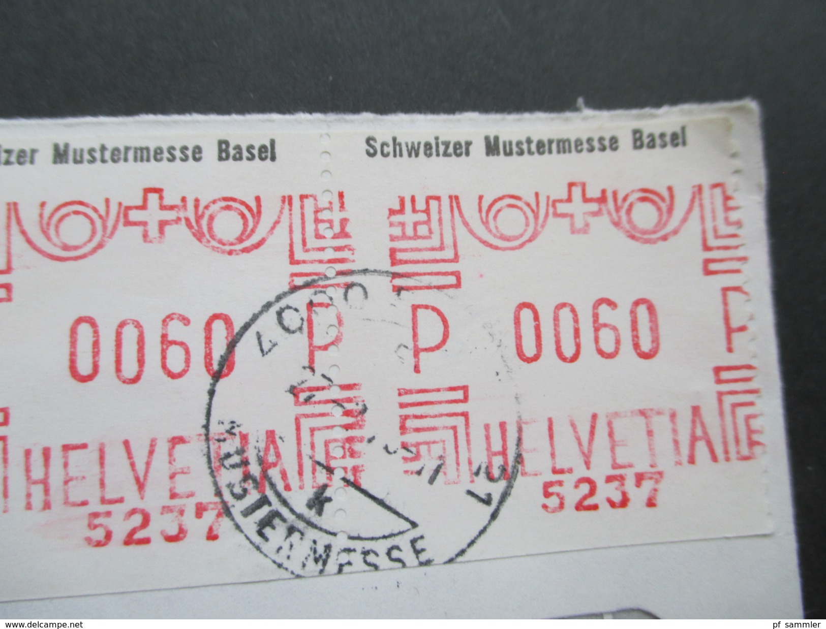 Beleg Schweiz 1975 Gedruckte Briefmarke! Schweizer Mustermesse Basel. Automatenmarke?! Einschreiben / R - Brief - Briefe U. Dokumente