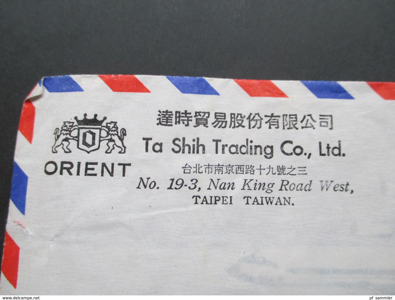 China Express Brief 1973 Orient Trading Taipei - Schwarzwald. Massenfrankatur Rückseitig! Viele Stempel!! - Storia Postale