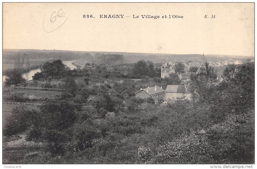 CPA 95 ERAGNY LE VILLAGE ET L OISE - Eragny