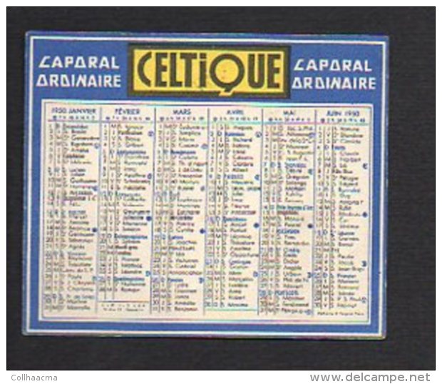 1950 Calendrier De Poche "Cigarettes CELTIQUE " / Caporal Ordinaire - Kleinformat : 1941-60