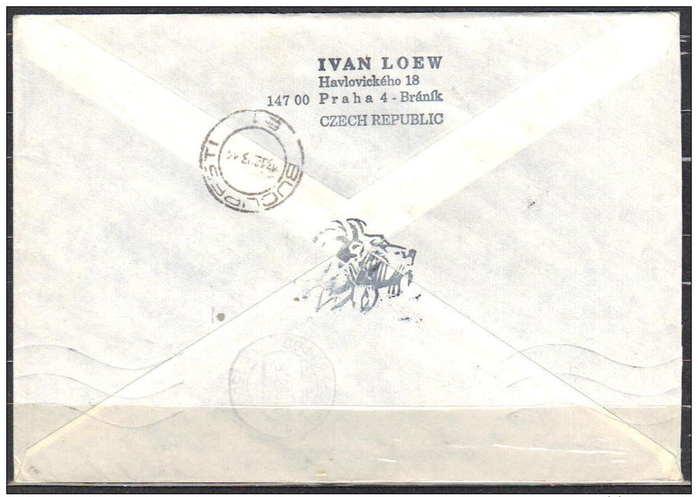 1-882 // CZECH R.  LETTER From  PRAHA  To  BULGARIA -  SOFIA   1993 - Briefe U. Dokumente