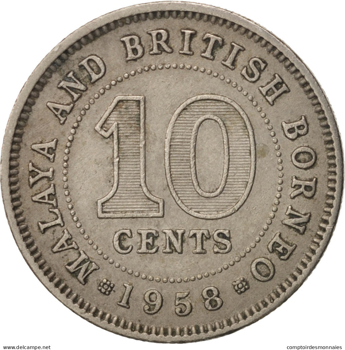 Monnaie, MALAYA & BRITISH BORNEO, 10 Cents, 1958, TTB, Copper-nickel, KM:2 - Malaysie