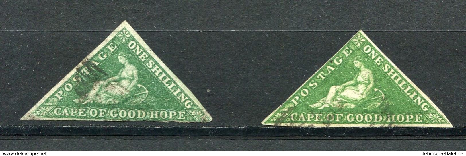 Cap De Bonne Espérance - N° 6 Et 6a - Oblitéré - Timbre Type Et Vert Jaune - Kaap De Goede Hoop (1853-1904)