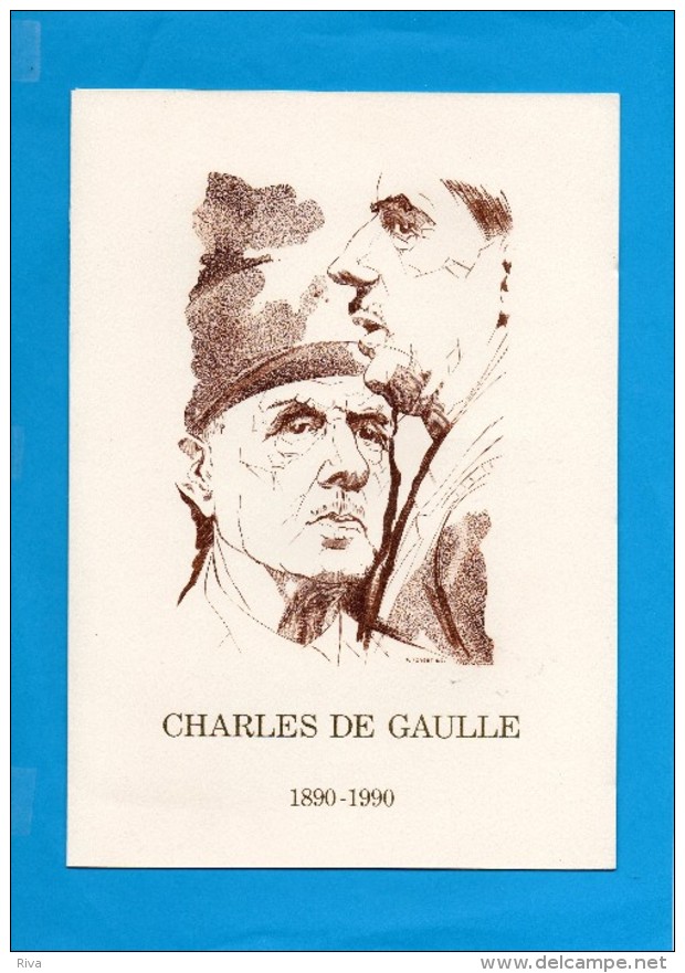 Maquette Originale De Huguette SAINSON Gravure De P .FORGET. ( De Gaulle 1890/1990 ) - Prueba De Artistas