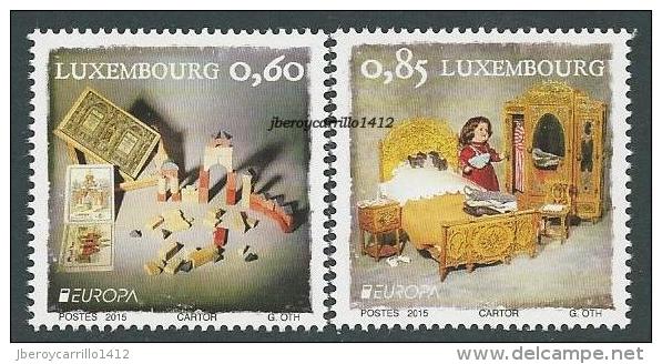 LUXEMBURGO// LUXEMBOURG// LUXEMBURG -EUROPA 2015- "JUGUETES ANTIGUOS / OLD TOYS"- SERIE De 2 V. Con Logo  EUROPA - 2015