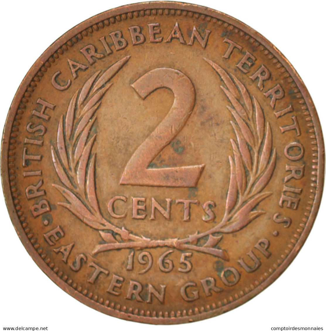 Monnaie, Etats Des Caraibes Orientales, Elizabeth II, 2 Cents, 1965, TTB - East Caribbean States