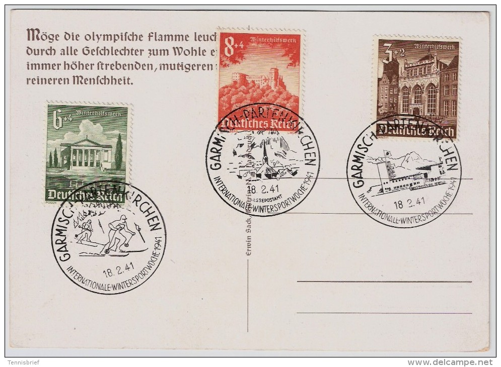 1940, OLYMPIADE - Garmisch - Helsinki ,  #6511 - Briefe U. Dokumente