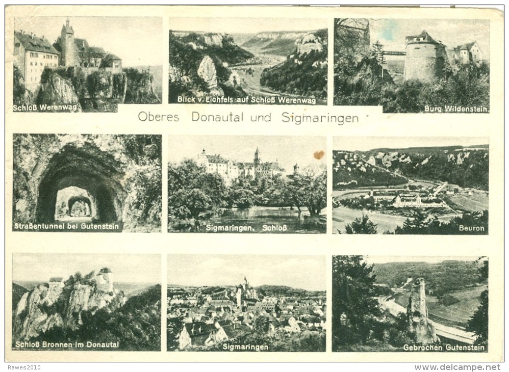 AK Oberes Donautal Und Sigmaringen MBK 1950 Echte Kupfertiefdruck - Karte - Sigmaringen