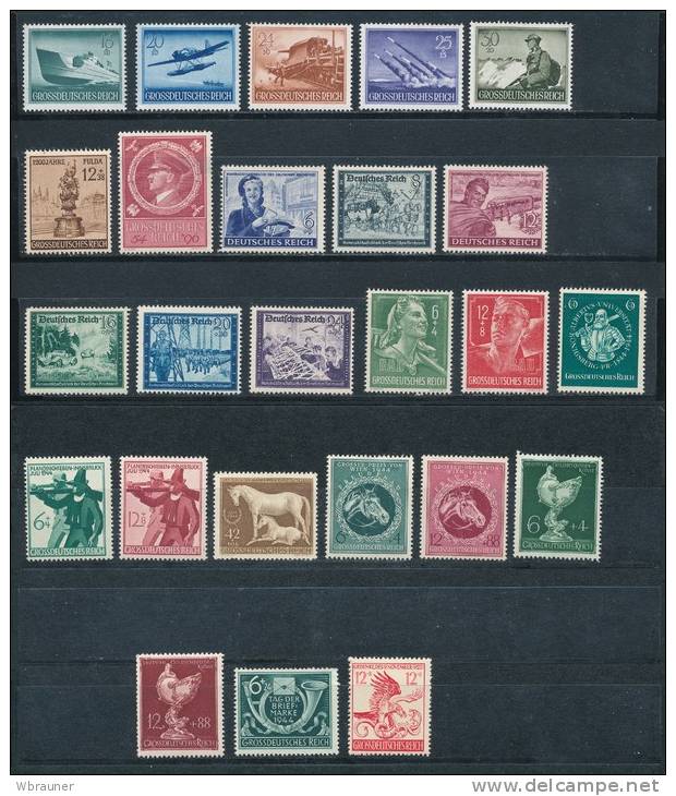 Deutsches Reich Jahrgang 1944 ** Mi. 42,- - Unused Stamps