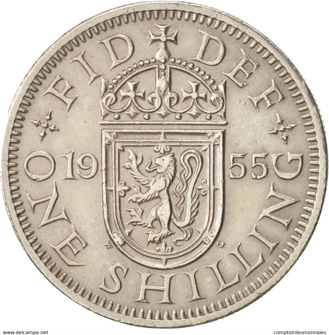 Monnaie, Grande-Bretagne, Elizabeth II, Shilling, 1955, TTB+, Copper-nickel - I. 1 Shilling