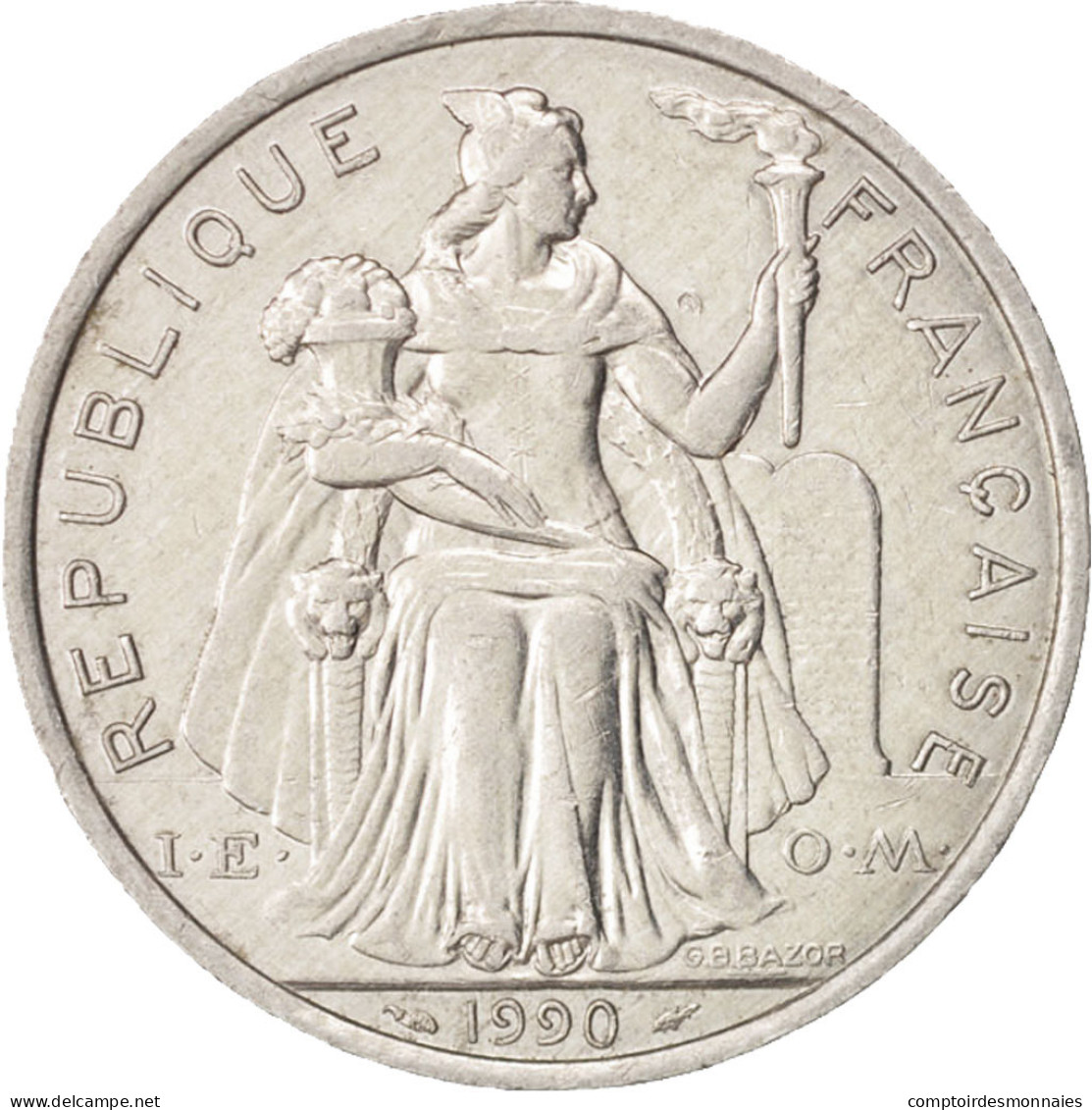 Monnaie, Nouvelle-Calédonie, 5 Francs, 1990, Paris, SUP, Aluminium, KM:16 - Nieuw-Caledonië