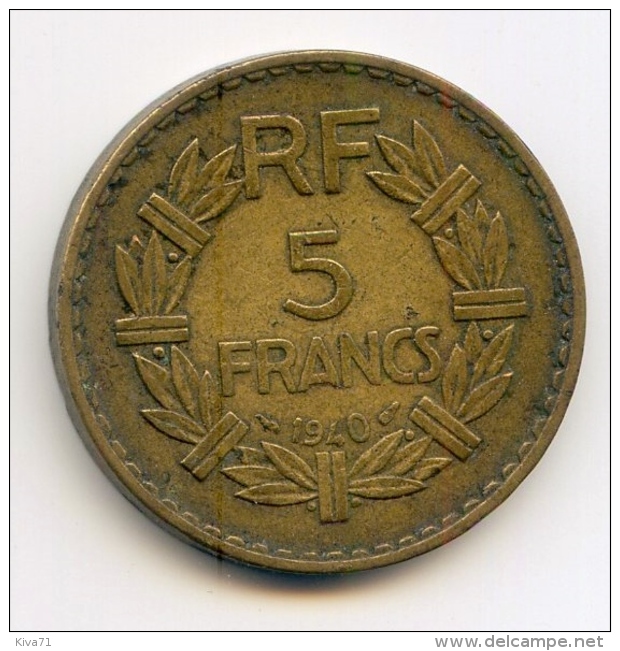 5 Francs   1940 Bronze-Alu - 5 Francs