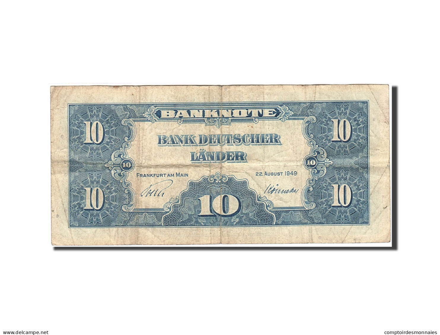 Billet, République Fédérale Allemande, 10 Deutsche Mark, 1949, 1949-08-22 - 10 Deutsche Mark