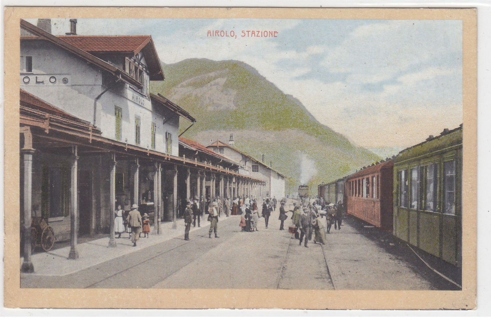 Airolo - Stazione Con Treno Del Gottardo - Bella Animazione - 1915     (P12-20202) - Airolo