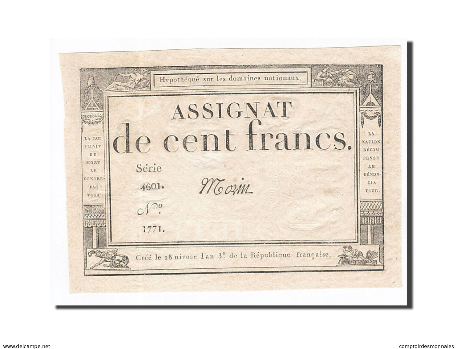 Billet, France, 100 Francs, 1795, 1795-01-07, Morin, SUP+, KM:A78, Lafaurie:173 - Assignats & Mandats Territoriaux