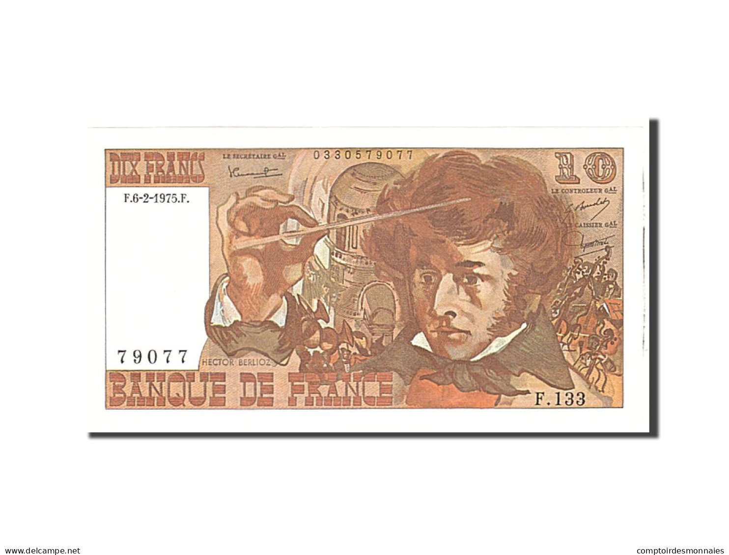 Billet, France, 10 Francs, 1975, 1975-02-06, SPL, Fayette:63.8, KM:150b - 10 F 1972-1978 ''Berlioz''