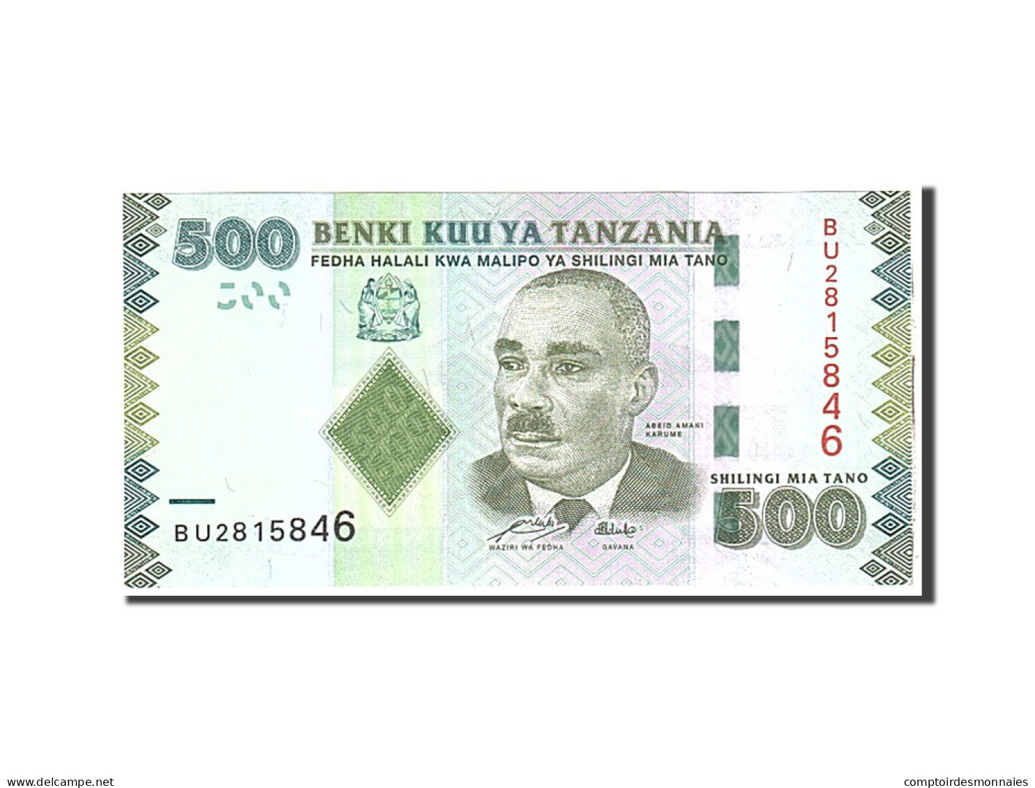 Billet, Tanzania, 500 Shilingi, 2010, Undated, KM:40, NEUF - Tanzanie