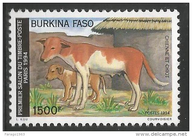 1994 Burkina Faso Dogs  Chiens Complete Set Of 1 Stamp & Souvenir Sheet MNH - Burkina Faso (1984-...)