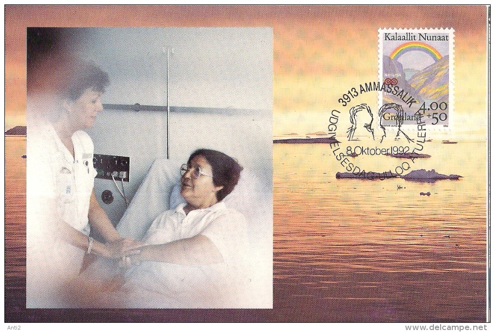 Greenland 1992 Fight Against Cancer Mi 228, Maximumcard - Gebruikt