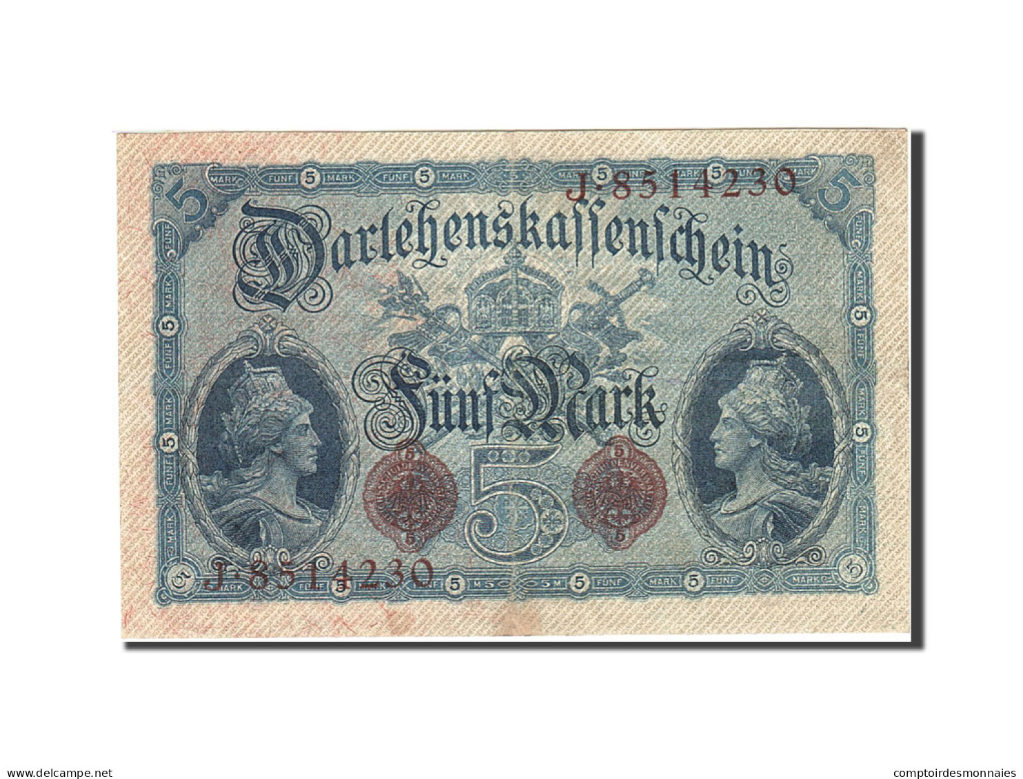 Billet, Allemagne, 5 Mark, 1914, 1914-08-05, KM:47b, TB+ - 5 Mark