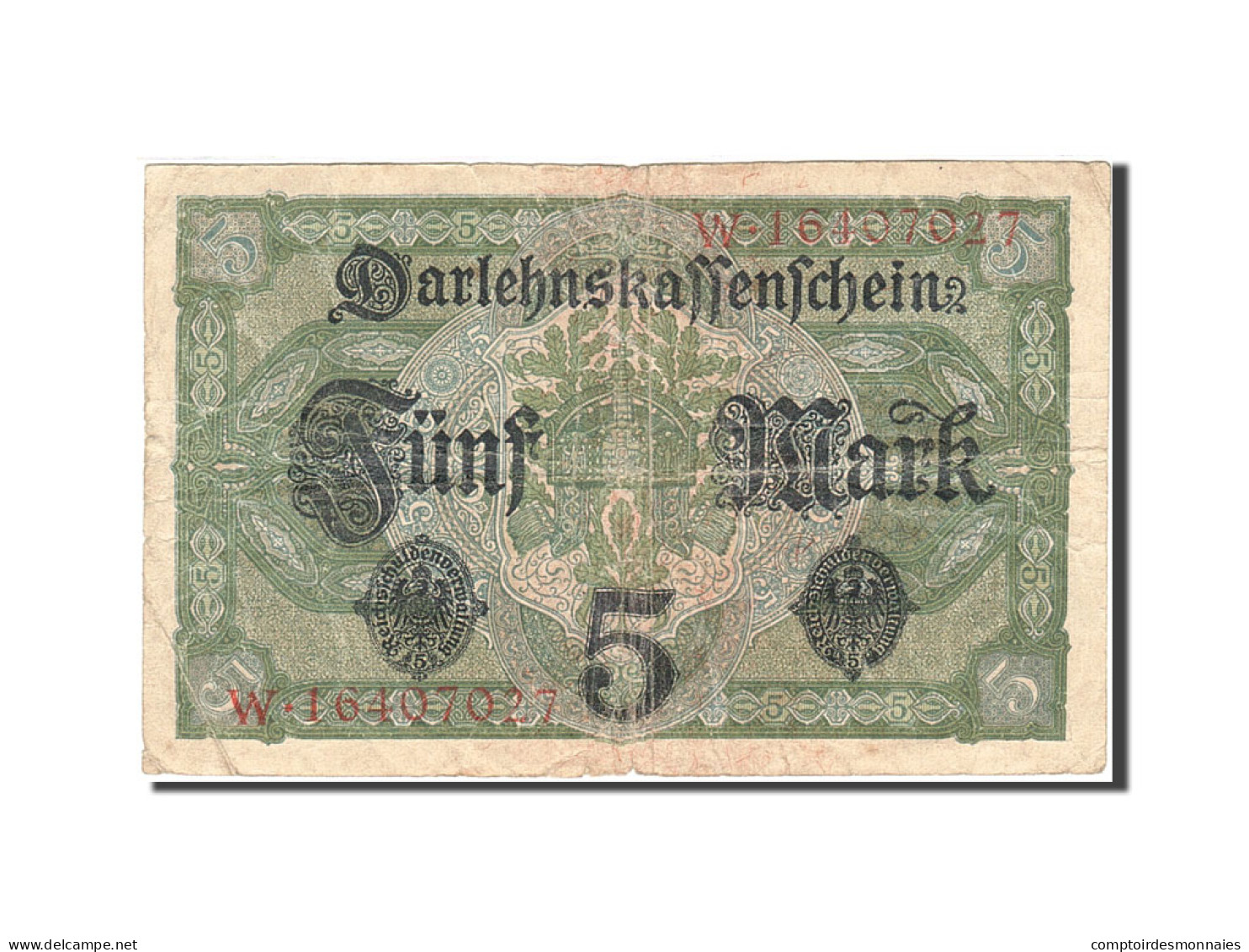 Billet, Allemagne, 5 Mark, 1917-1918, 1917-08-01, KM:56a, B - 5 Mark