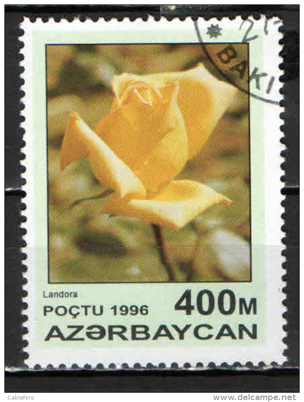 AZERBAIJAN - 1996 -  ROSA LANDORA - USATO - Azerbaijan