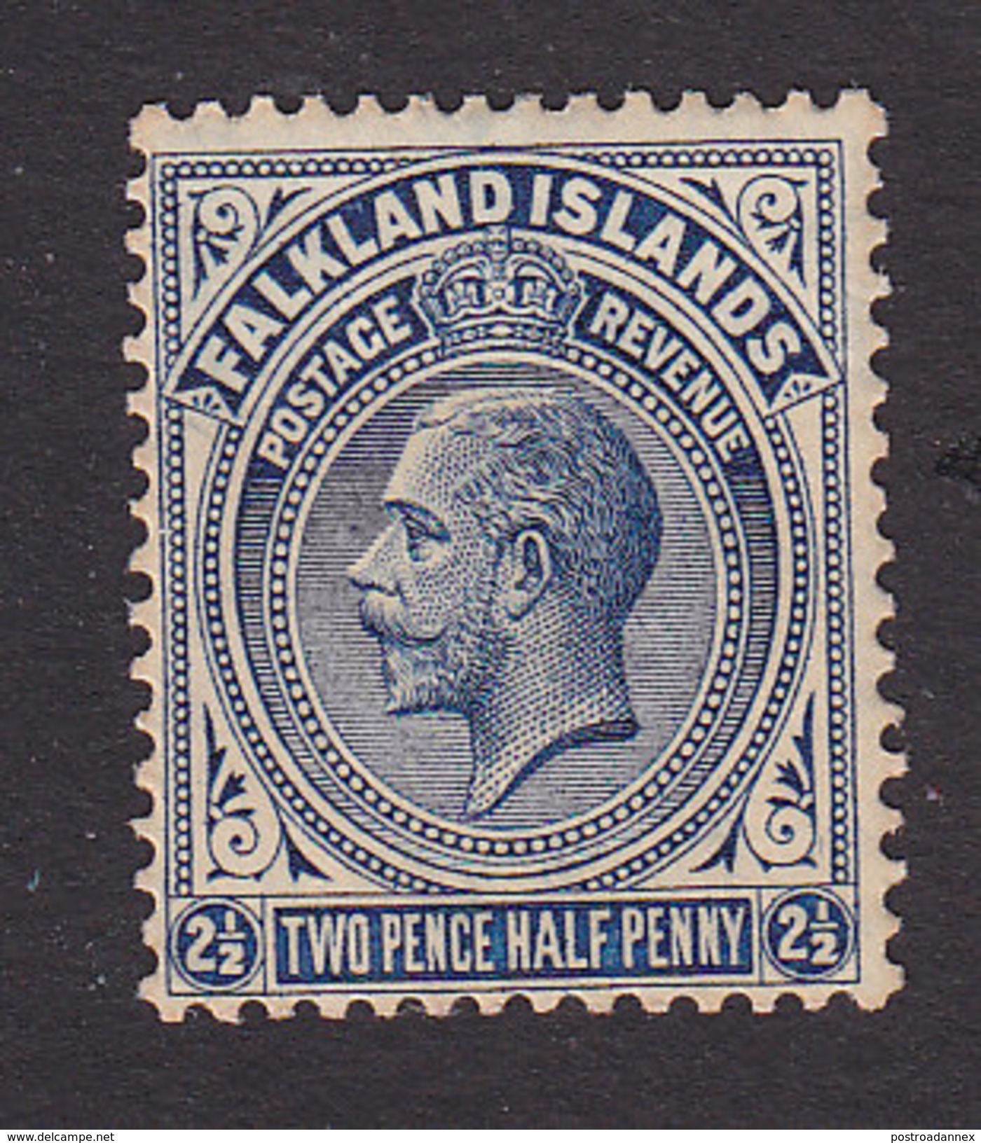 Falkland Islands, Scott #44, Mint Never Hinged, King George V, Issued 1921 - Falkland Islands