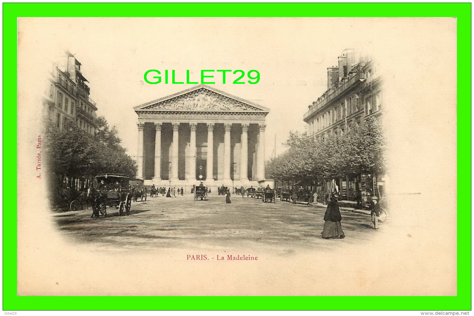 PARIS (75) - LA MADELEINE - ANIMÉE - A. TARIDE - DOS NON DIVISÉ - - Other Monuments