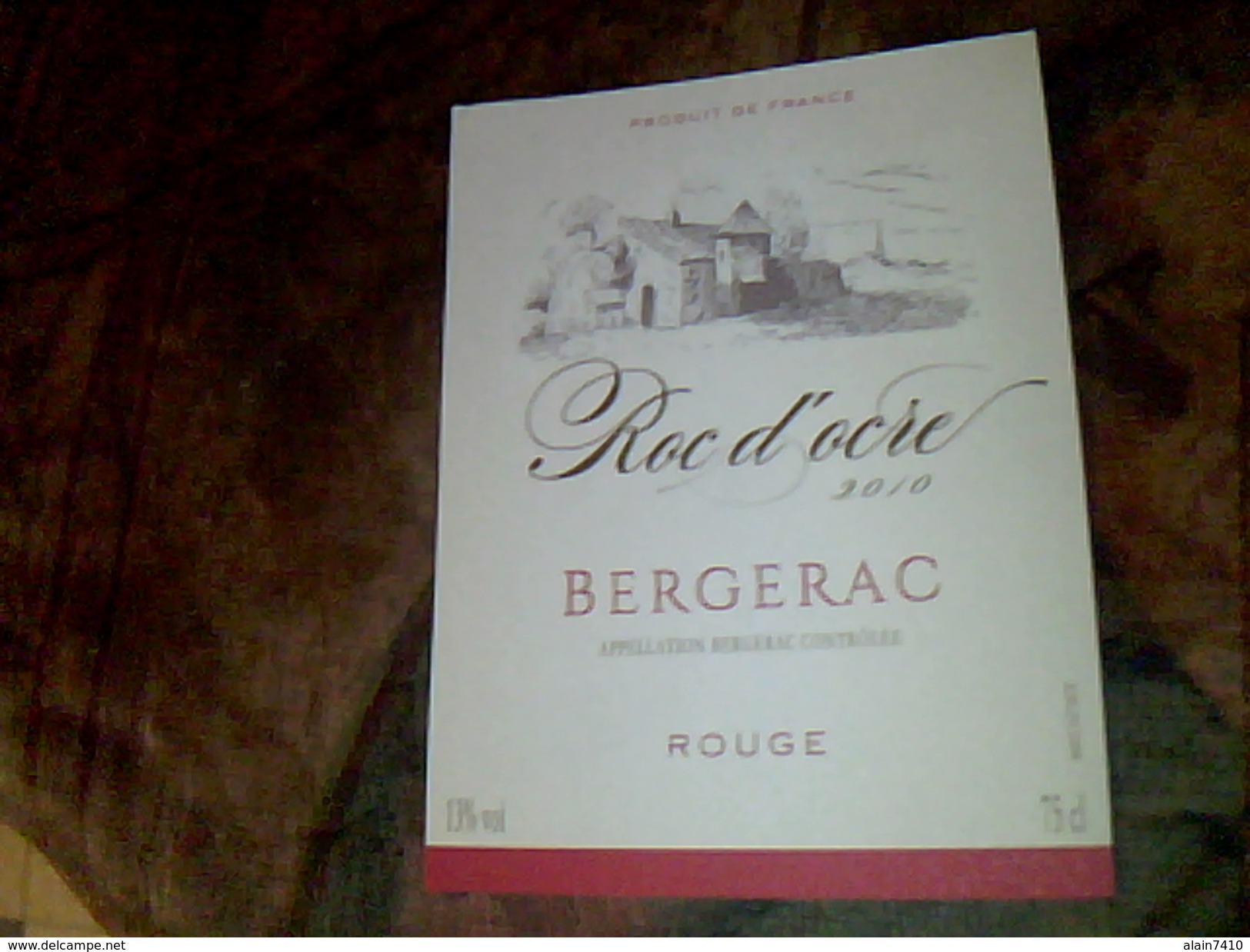 Etiquette De  Vin Neuve Bergerac AOC  Roc D 'ocre Millésime 2010 - Bergerac